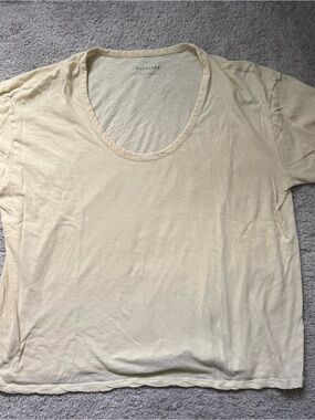 Everlane Light Cream Scoop Neck Short Sleeve Tee